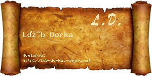 Löb Dorka névjegykártya